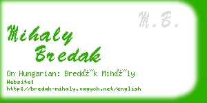 mihaly bredak business card